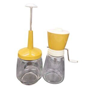 Vintage Federal Housewares Nut Chopper Vegetable Chopper Set Harvest Gold 1970s